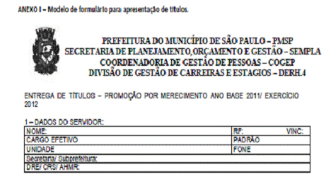 Sindicato dos Profissionais em Educação no Ensino Municipal de São Paulo -  Comunicado nº 009/DERH-4/ 2012 (DOC de 01/08/2012, páginas 30 e 31)