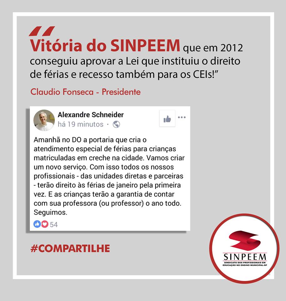 Sindicato dos Profissionais em Educação no Ensino Municipal de São Paulo -  Comunicado nº 1.603 (DOC de 21/10/2014, página 82)